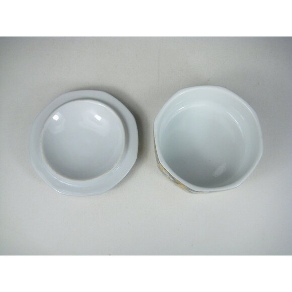 Kutani Takahashi Octagon Trinket Box Japan Floral Bird Vintage Lidded Porcelain - Picture 9 of 13